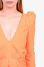 Saint Laurent Runway Neon Orange Gobardine Puff Sleeve Mini Dress Size 34