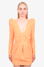 Saint Laurent Runway Neon Orange Gobardine Puff Sleeve Mini Dress Size 34