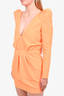 Saint Laurent Runway Neon Orange Gobardine Puff Sleeve Mini Dress Size 34