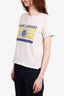 Saint Laurent White 1971 SL Flag Logo Distressed T-Shirt Size XS