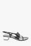 Salvatore Ferragamo Black Bow Detail Sandals with Silver Heels Size 6