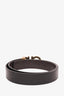 Salvatore Ferragamo Black/Brown Reversible Leather Gold Gancini Buckle Belt