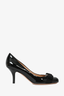 Salvatore Ferragamo Black Patent Vera Bow Heels Size 5.5