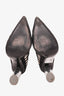 Salvatore Ferragamo Black Suede/Mesh Acrylic Heels Size 8