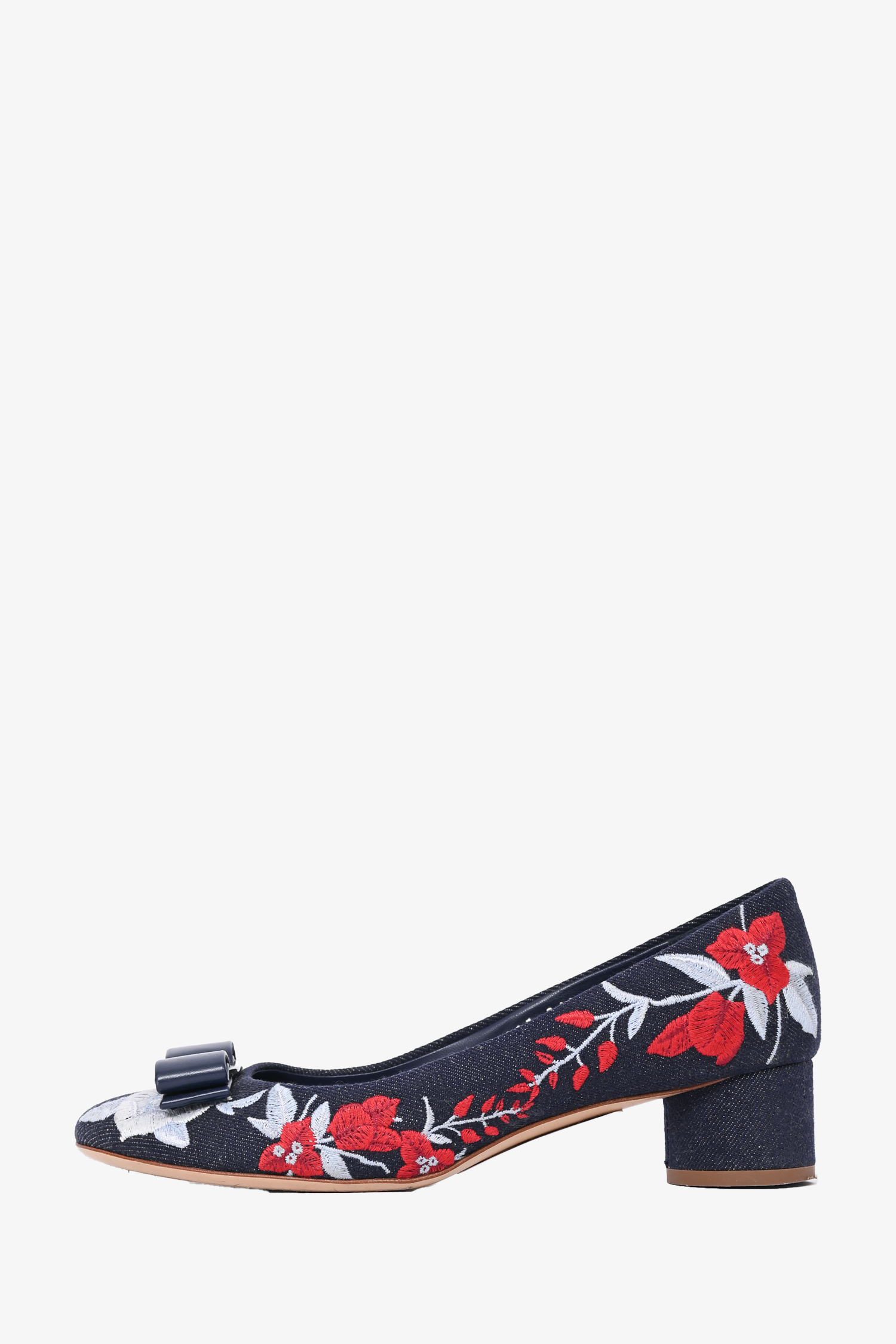 NIB NEW Salvatore Ferragamo Vara jeans denim pumps shoes 6 7.5 9.5