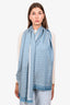 Salvatore Ferragamo Blue/White Gancini Printed Wool Scarf