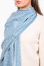 Salvatore Ferragamo Blue/White Gancini Printed Wool Scarf