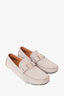 Salvatore Ferragamo Grey Suede Logo Buckle Rounded Loafers sz 8.5 Men's