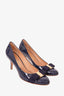 Salvatore Ferragamo Navy Patent Heels Size 7.5