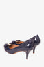 Salvatore Ferragamo Navy Patent Heels Size 7.5