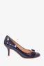Salvatore Ferragamo Navy Patent Heels Size 7.5