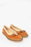 Salvatore Ferrgamo Camel Suede Shearling Lined Bow Flats Size 9.5