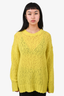 Samsoe Samsoe Acid Green Wool Blend 'Jeni' Crewneck Sweater Size S