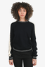 Sandro Black/Cream Wool Crewneck Sweater Size S