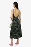 Sandro Black Floral-print  Paola Ruched Floral Midi Dress Size 34