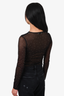 Sandro Black Mesh Ruched Embellished Top Size 1