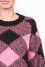 Sandro Black/Pink Plaid Mohair Blend Crewneck Sweater Size 1