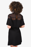 Sandro Black Ruffle Dress with Sheer Detail Dress