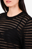 Sandro Black Striped Round Neck Sweater Size 1