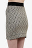 Sandro Black/White Metallic Tweed Mid-length Skirt Size 0