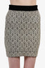 Sandro Black/White Metallic Tweed Mid-length Skirt Size 0