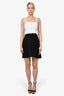 Sandro Black/White Sleeveless Mini Dress w/ Eyelet Lace Detailing sz 40