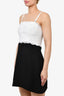 Sandro Black/White Sleeveless Mini Dress w/ Eyelet Lace Detailing sz 40