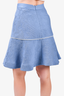 Sandro Blue Pearl Lined Flared Skirt Size 2