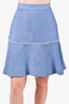 Sandro Blue Pearl Lined Flared Skirt Size 2