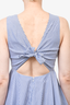 Sandro Blue/White Striped Cotton Embroidered Sleeveless Mini Dress Est. Size S