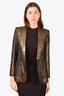 Sandro Gold/Black Patterned Blazer Size 34