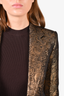 Sandro Gold/Black Patterned Blazer Size 34