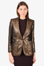 Sandro Gold/Black Patterned Blazer Size 34