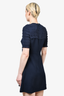 Sandro Navy Blue Smock Detail Dress Size 40