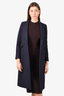 Sandro Navy Wool Double Breasted Coat Size 36