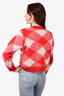 Sandro Red Check Mohair Blend Crewneck Sweater Size 1