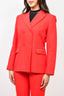 Sandro Red Double Breasted Lined Blazer Size 38