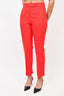 Sandro Red Straight Leg Cropped Pants Size 38