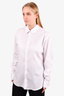 Sandro White Collared Button-Down Shirt Size L