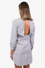 Sandro White/Navy Striped Button Down Back Cut-Out Dress Size 2