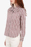 See By Chloe Red/White Ruffle Collar Blouse Size 34