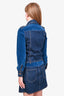 See by Chloe Blue Two-Toned Denim Midi Jacket sz 38