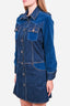 See by Chloe Blue Two-Toned Denim Midi Jacket sz 38