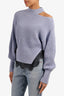 Self-Portait Blue Glitter Sweater with Lace Size S