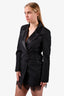 Self-Portrait Black Double Breasted Lace Trimmed Blazer Mini Dress Size 0