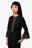 Self-Portrait Black Lace Bell Sleeve Mini Dress Size 6