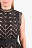 Self-Portrait Black Lace Overlay Midi Dress Size 4 US