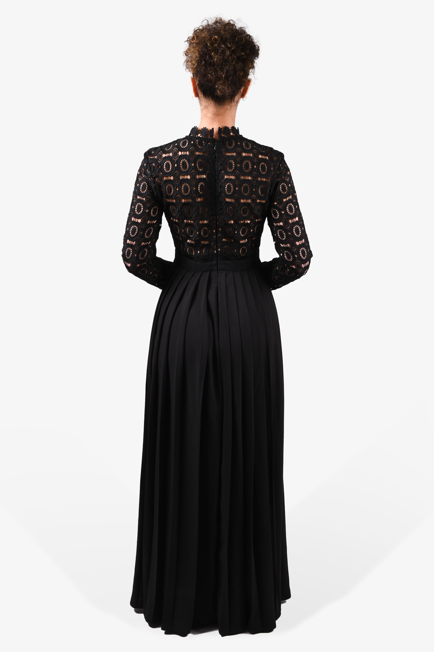 Self-Portrait Black Lace with Pleated Bottom Maxi Dress Size 4 Mine & Yours Self-Portrait Black Lace with Pleated Bottom Maxi Dress Size 4 Mine & Yours