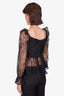 Self-Portrait Black Ruffled Lace Wrap Top Size 12