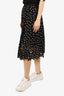 Self-Portrait Black/White 'Polka Daisy' Guipure Lace Midi Skirt Size 0